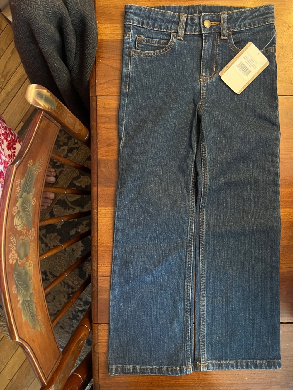 Carhartt NWT Girls size 6 Indigo Blue Denim Jeans with Contrast Stitching